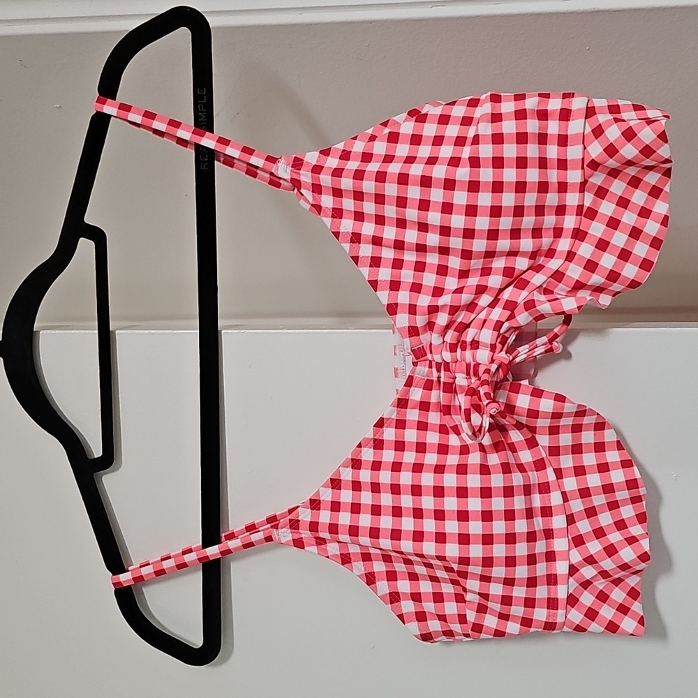 Cupshe Bralette Frill Missy Bikini Top Red/White Large - Picture 3 of 10